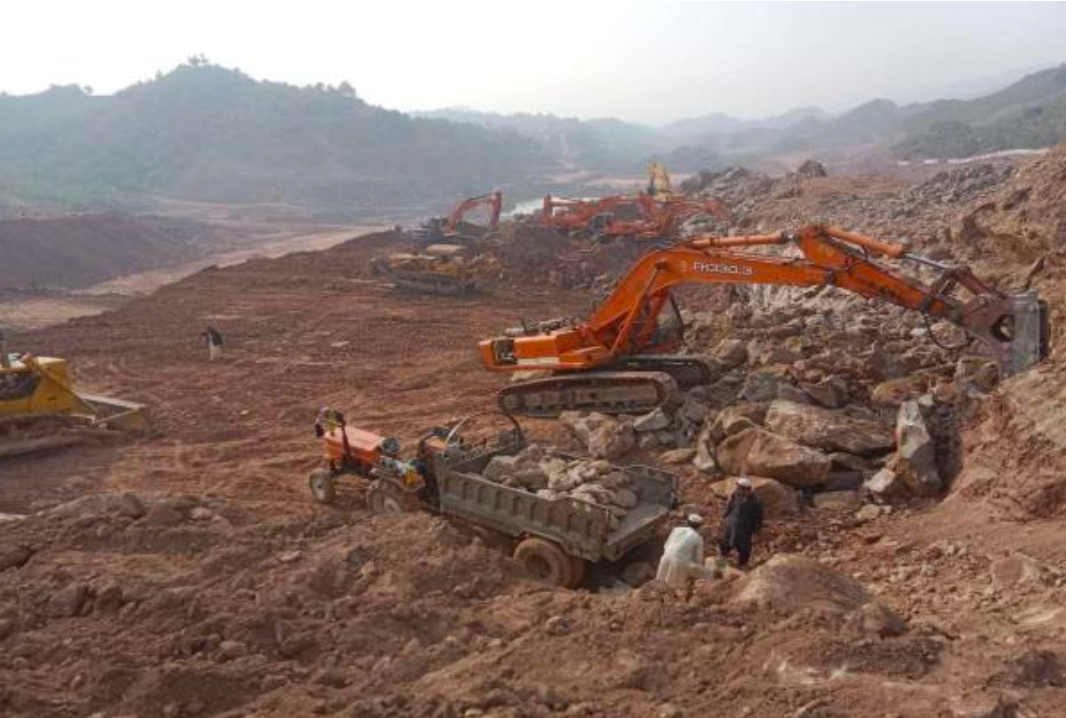 Rock excavation and loading